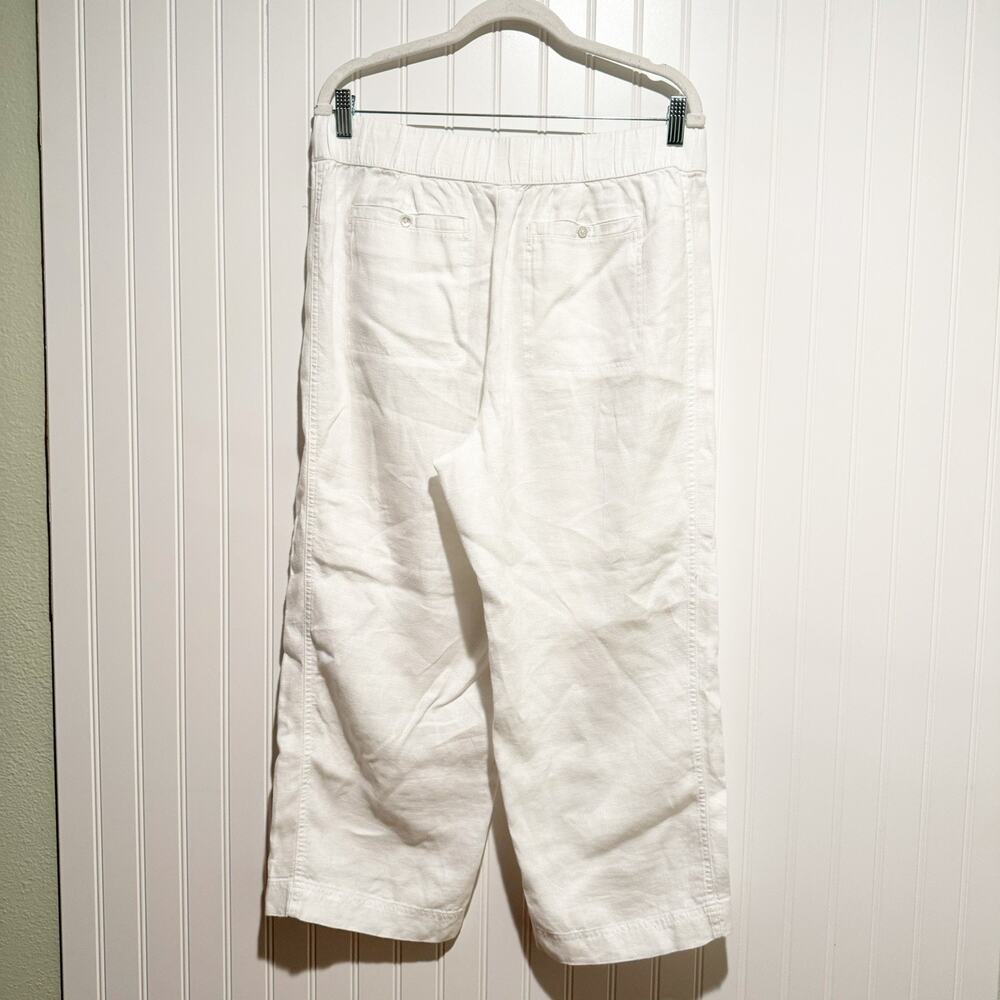 J Jill Pure Jill White Linen Pants Pull On Size Medium - Picture 5 of 6
